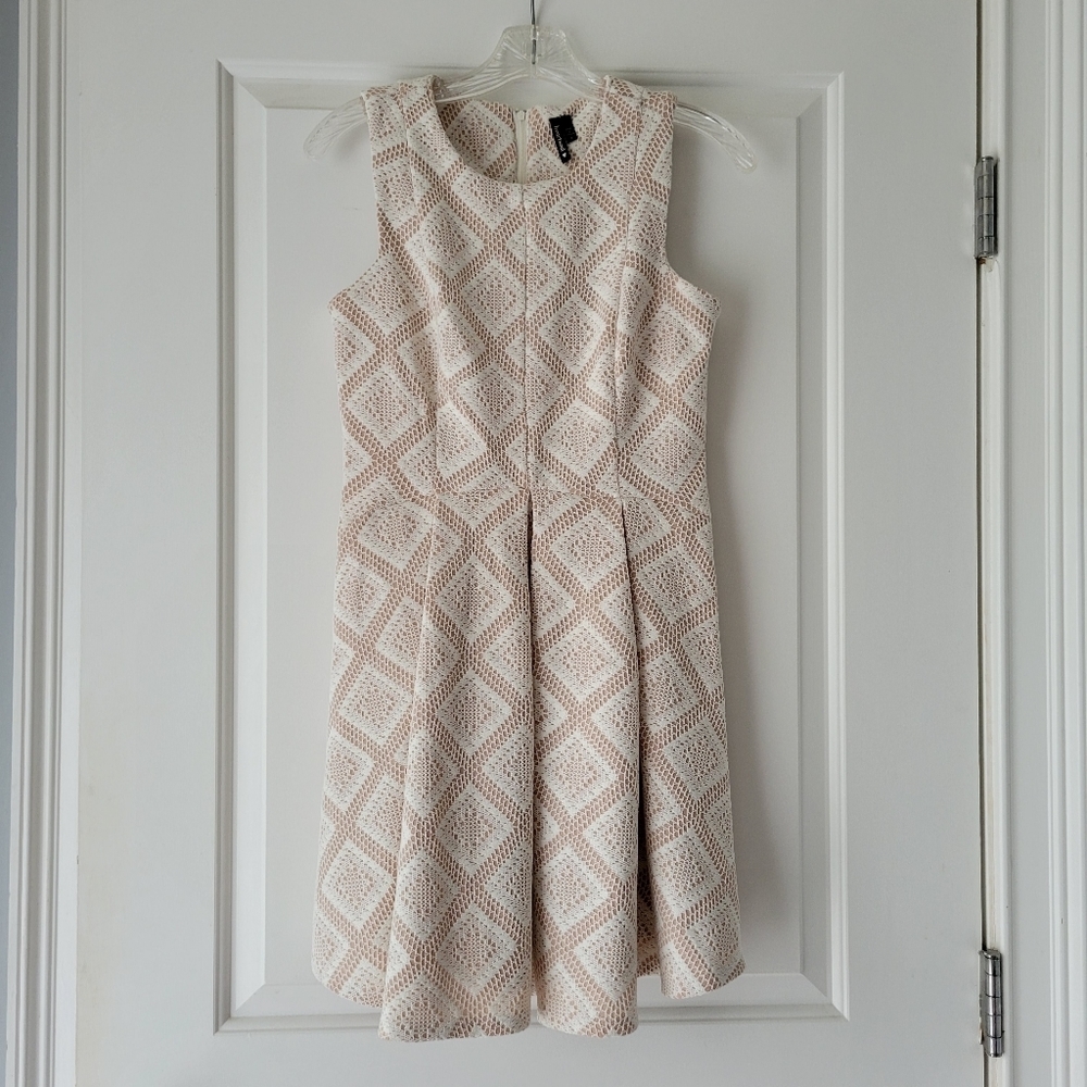 Summer White and Pink Sleeveless Mini Dress Small NWOT